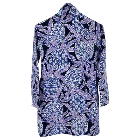 Lilly Pulitzer Skipper Popover Long Sleeve Dress Coca Safari Lilac UPF 50 XXS - Picture 6 of 6